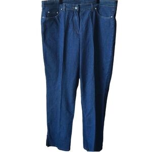 𝅺CATHY Daniels Jeans Size 16 Dark Wash Linen Blend Classic Everyday